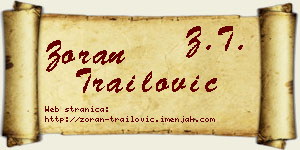 Zoran Trailović vizit kartica